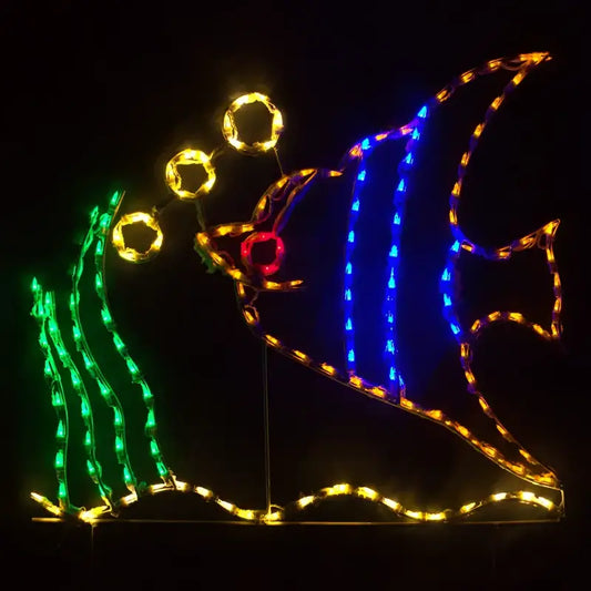 Angelfish with Bubbles Wireframes Displays and Yard Art