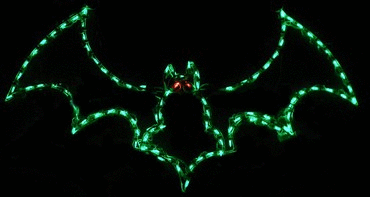Animated Halloween Bat, Lighted Outdoor Halloween Display - Wireframes Displays and Yard Art