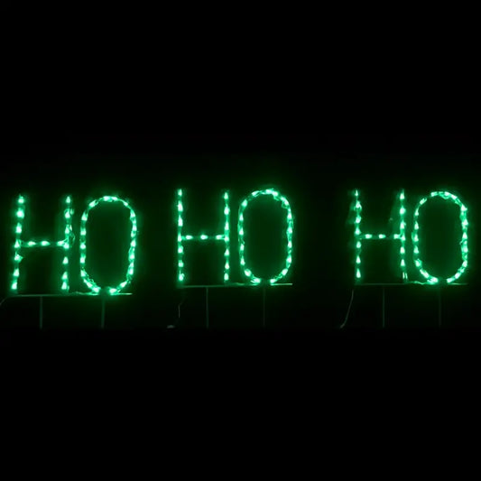 Animated HO HO HO Block Letters Yard Sign - Wireframes Displays and Yard Art