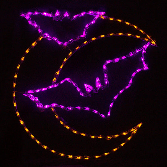Bats with Moon - Hanging - Wireframes Displays and Yard Art