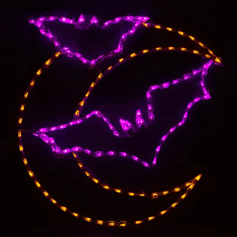 Bats with Moon Hanging Wireframes Displays and Yard Art