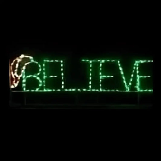 Believe with Santa Hat Block - Wireframes Displays and Yard Art