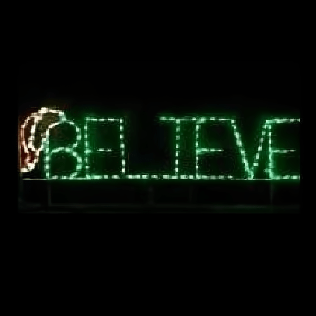 Believe with Santa Hat Block - The Christmas Light Emporium