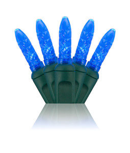 Mini-ampoules LED bleues M5 - 35 ampoules - Espacement de 4 pouces