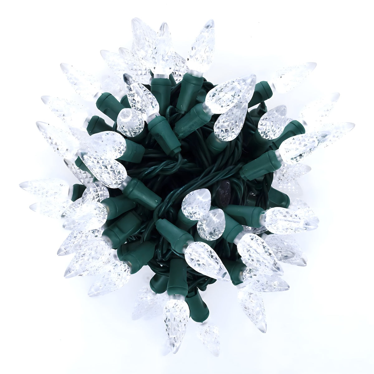C6 cool white LED Christmas Lights 35 Bulbs 4’’ Spacing - Christmas Lights