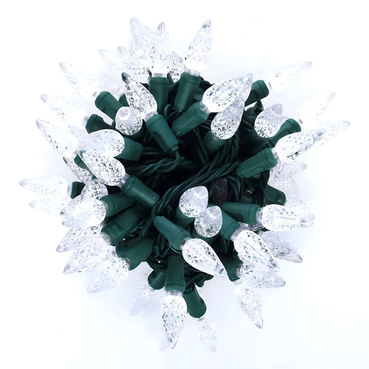 C6 cool white LED Christmas Lights 70 Bulbs 4’’ Spacing - Christmas Lights