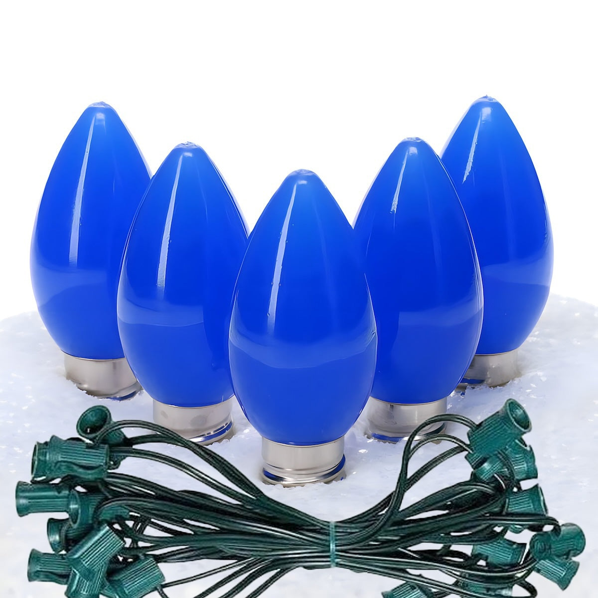 C7 Blue ProCore LED Christmas Light Bulb String Light Set Opaque 25 Lights 25’ - Christmas Lights