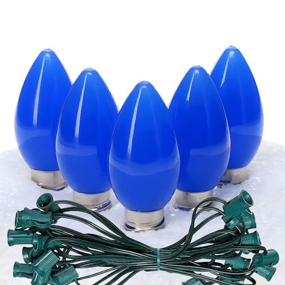 C7 Blue ProCore LED Christmas Light Bulb String Light Set Opaque 25 Lights 25’ - Christmas Lights