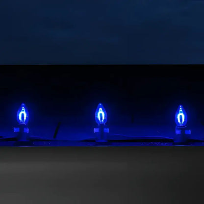 C7 Blue Transparent Shatterproof LED Filament Vintage Christmas Light Bulb Pack of 5 - Christmas Lights