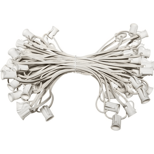 C7 Christmas Light Stringer 100’ 12’’ Spacing White Wire - Christmas Light Installation Accessories