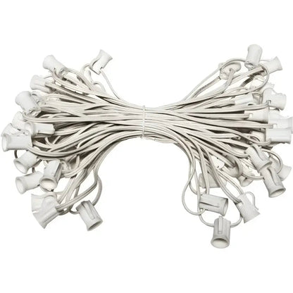 C7 Christmas Light Stringer 100’ 12’’ Spacing White Wire - Christmas Light Installation Accessories