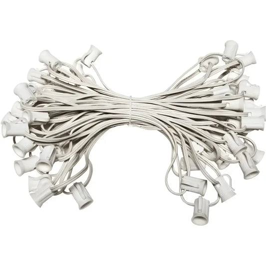 C7 Christmas Light Stringer 100’ 12’’ Spacing White Wire - Christmas Light Installation Accessories