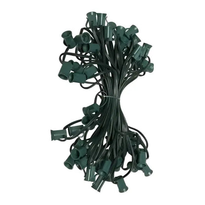 C7 Christmas Light Stringer 50’ 12’’ Spacing Green Wire - Christmas Light Installation Accessories