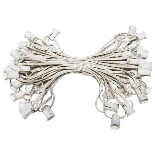 C7 Christmas Light Stringer, 50', 12" Spacing, White Wire - The Christmas Light Emporium