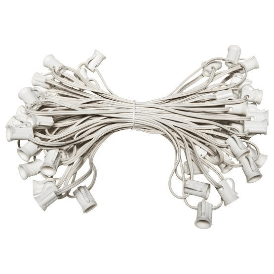 C7 Christmas Light Stringer, 50', 12" Spacing, White Wire - The Christmas Light Emporium