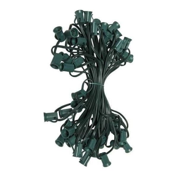 C7 Christmas Light Stringer, 50', 6" Spacing, Green Wire - The Christmas Light Emporium