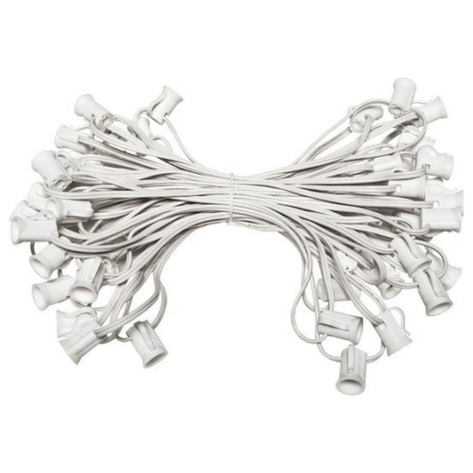 C7 Christmas Light Stringer, 50', 6" Spacing, White Wire - The Christmas Light Emporium