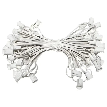 C7 Christmas Light Stringer 50’ 6’’ Spacing White Wire - Christmas Light Installation Accessories