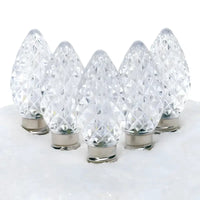 C7 Cool White Faceted ProCore® LED Christmas Light Bulbs