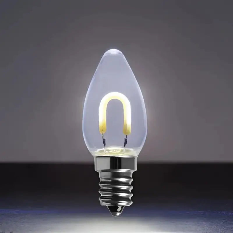 C7 Cool White Transparent Shatterproof LED Filament Vintage Christmas Light Bulb Pack of 5 - Christmas Lights