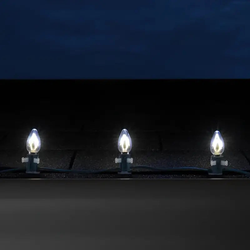 C7 Cool White Transparent Shatterproof LED Filament Vintage Christmas Light Bulb Pack of 5 - Christmas Lights