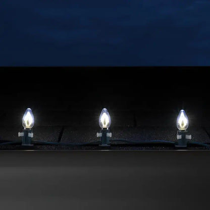 C7 Cool White Transparent Shatterproof LED Filament Vintage Christmas Light Bulb Pack of 5 - Christmas Lights