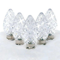 C7 Cool White Twinkle Faceted ProCore® LED Christmas Light Bulbs