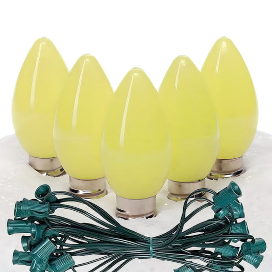 C7 Gold ProCore LED Christmas Light Bulb String Light Set Opaque 25 Lights 25’ - Christmas Lights