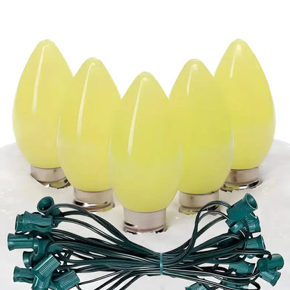 C7 Gold Smooth ProCore LED Christmas Light Bulb String Light Set 25 Lights 25’ Christmas Lights