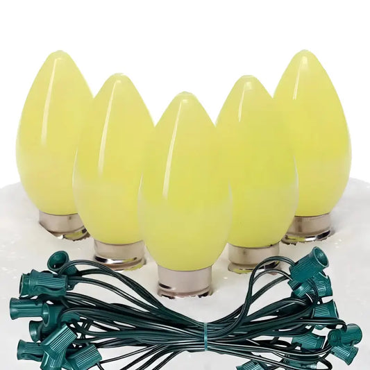 C7 Gold Smooth ProCore LED Christmas Light Bulb String Light Set 25 Lights 25’ Christmas Lights