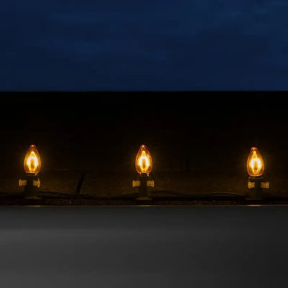 C7 Gold Transparent Shatterproof LED Filament Vintage Christmas Light Bulb Pack of 5 - Christmas Lights