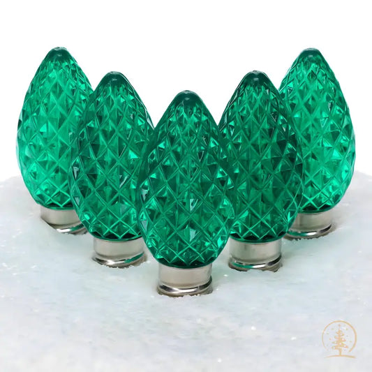 C7 Green ProCore LED Christmas Light Bulbs Faceted Pack of 25 - Christmas Lights