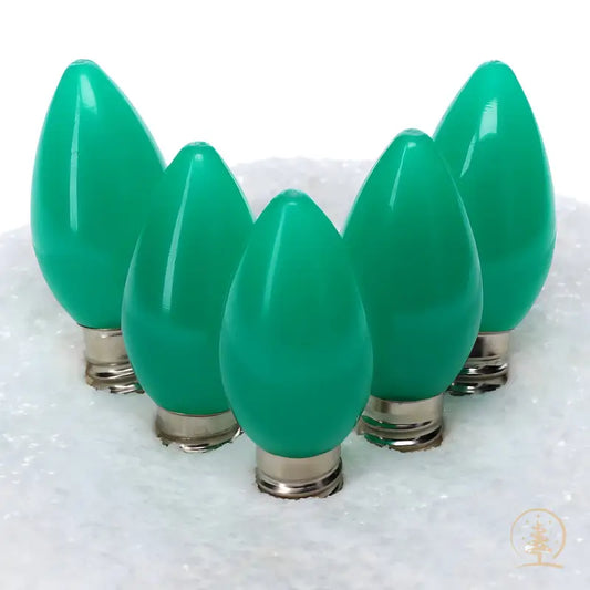 C7 Green ProCore LED Christmas Light Bulbs Opaque Pack of 25 - Christmas Lights