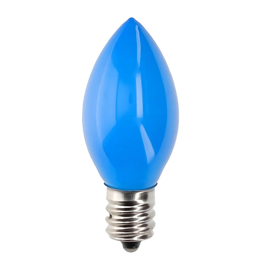 C7 Incandescent Christmas Light Bulbs, Blue, Opaque, Pack of 25 [CLOSEOUT] - The Christmas Light Emporium