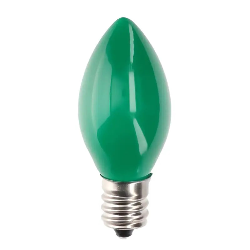 C7 Incandescent Christmas Light Bulbs Green Opaque Pack of 25 [CLOSEOUT] - Christmas Lights