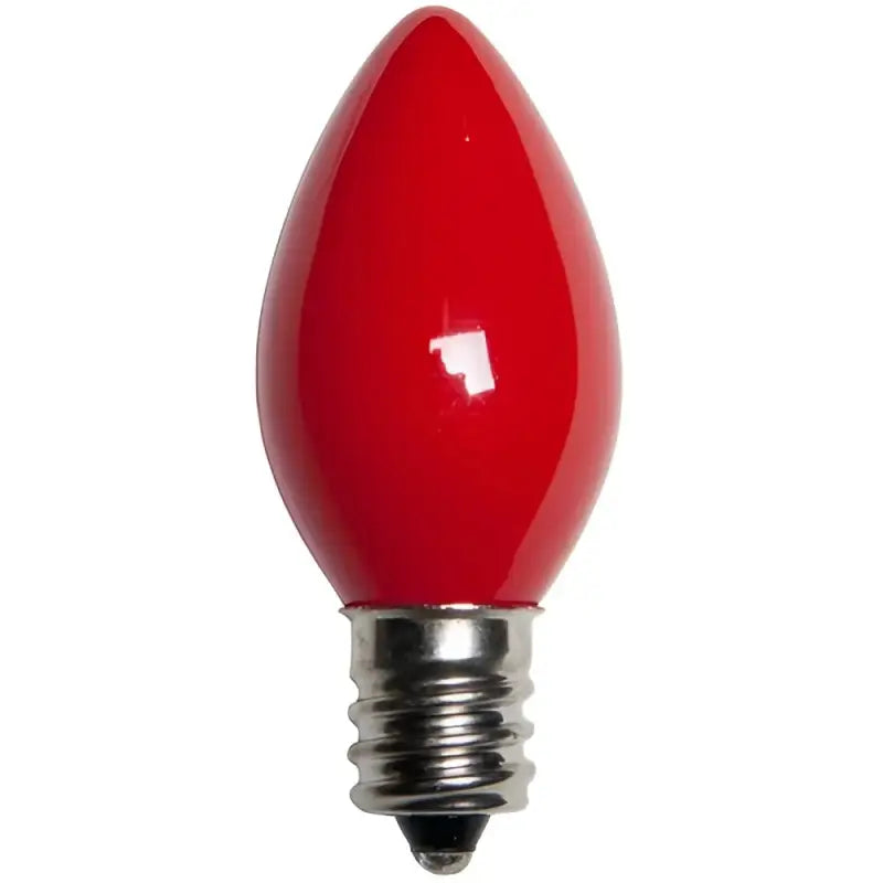C7 Incandescent Christmas Light Bulbs Red Opaque Pack of 25 - Christmas Lights