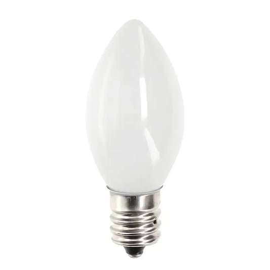 C7 Incandescent Christmas Light Bulbs White Opaque Pack of 25 [CLOSEOUT] - Christmas Lights