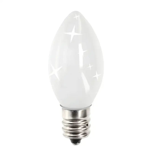 C7 Incandescent Christmas Light Bulbs White TWINKLE Opaque Pack of 25 [CLOSEOUT] - Christmas Lights