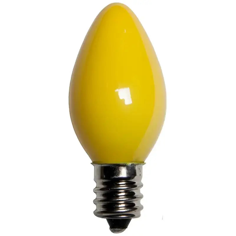 C7 Incandescent Christmas Light Bulbs Yellow Opaque Pack of 25 - Christmas Lights
