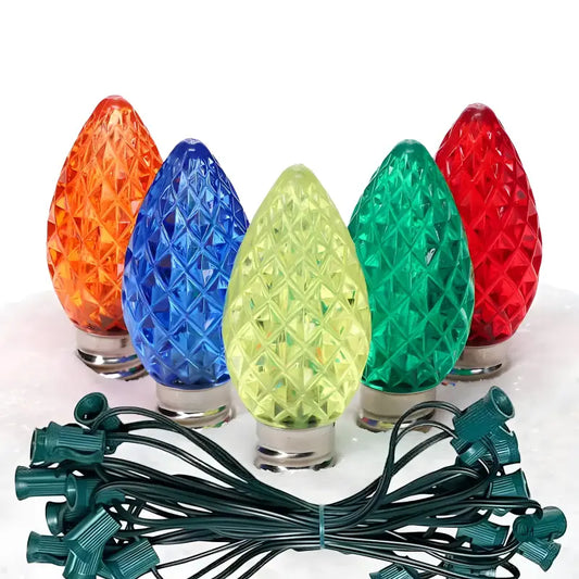 C7 Multicolor ProCore LED Christmas Light Bulb String Light Set 25 Lights 25’ Christmas Lights