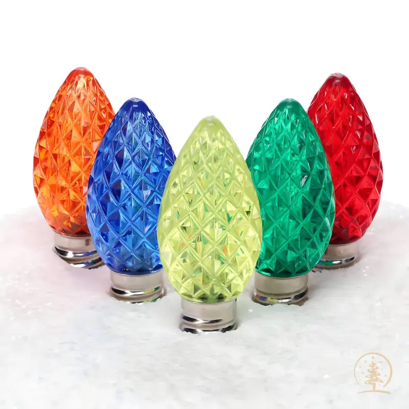 C7 Multicolor ProCore LED Christmas Light Bulbs Faceted Pack of 25 - Christmas Lights