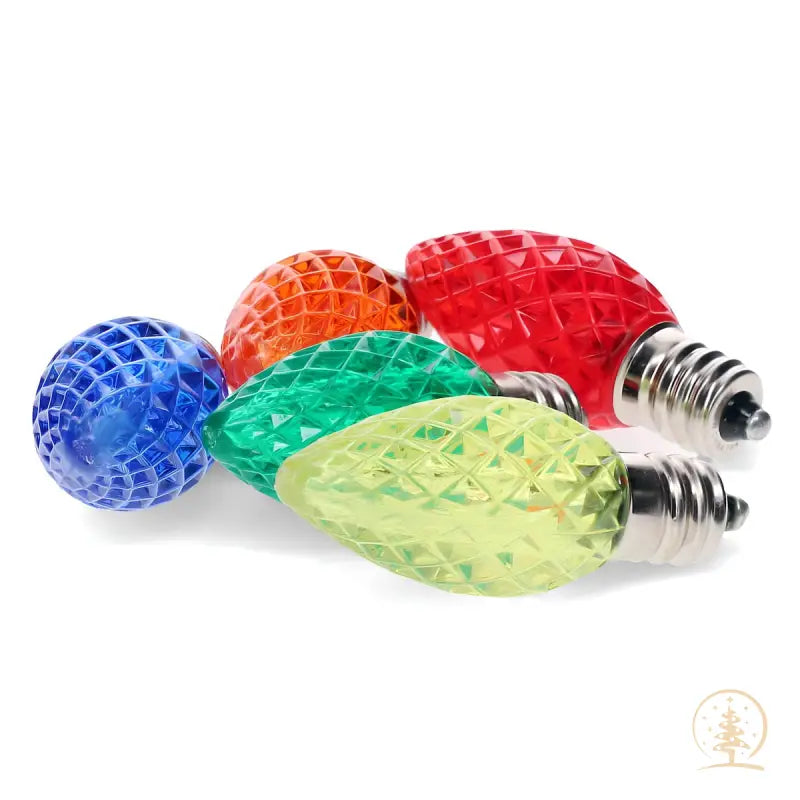 C7 Multicolor ProCore LED Christmas Light Bulbs Faceted Pack of 25 - Christmas Lights