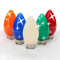 C7 Multicolor Red, Blue, Green, Orange, Warm White Twinkle Smooth ProCore® LED Christmas Light Bulbs