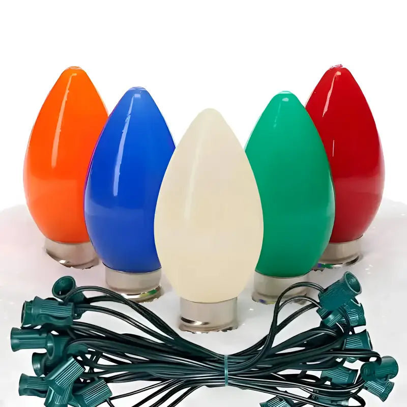 C7 Multicolor Smooth ProCore LED Christmas Light Bulb String Light Set 25 Lights 25’ - Christmas Lights