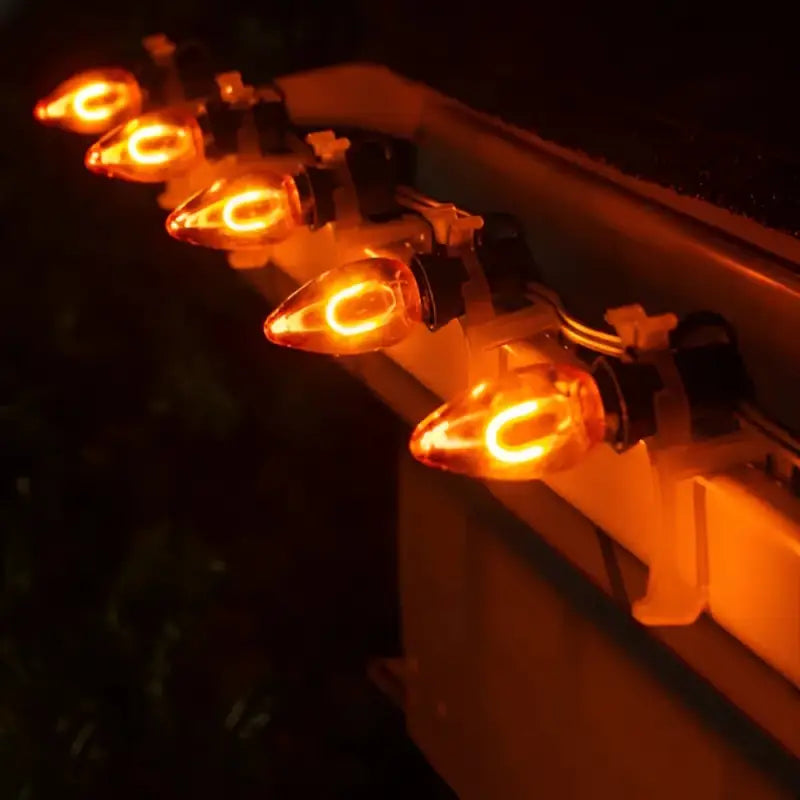 C7 Orange Transparent Shatterproof LED Filament Vintage Christmas Light Bulb Pack of 5 - Christmas Lights