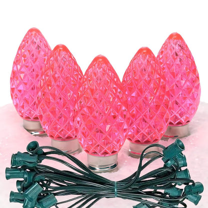 C7 Pink ProCore LED Christmas Light Bulb String Light Set 25 Lights 25’ - Christmas Lights