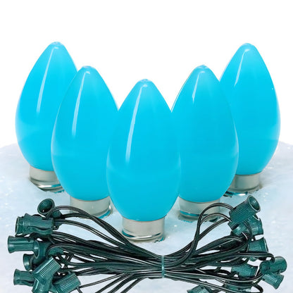 C7 Teal ProCore LED Christmas Light Bulb String Light Set Opaque 25 Lights 25’ - Christmas Lights