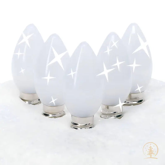 C7 Twinkle Cool White ProCore LED Christmas Light Bulbs Opaque Pack of 25 - Christmas Lights