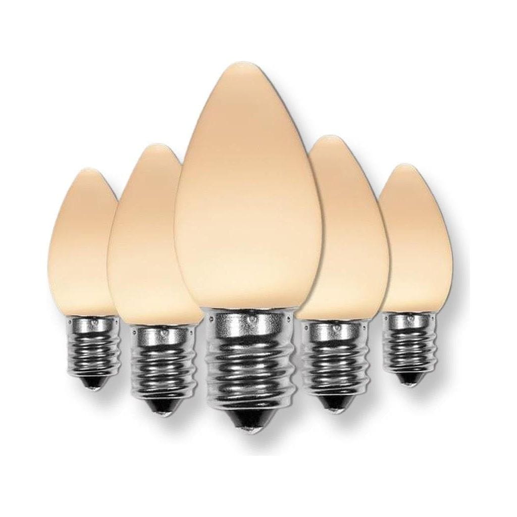C7 LED Christmas Light Bulbs, Smooth Opaque, Pack of 25 – The Light Emporium
