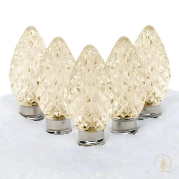 C7 Warm White ProCore LED Christmas Light Bulbs Faceted Pack of 25 - Christmas Lights